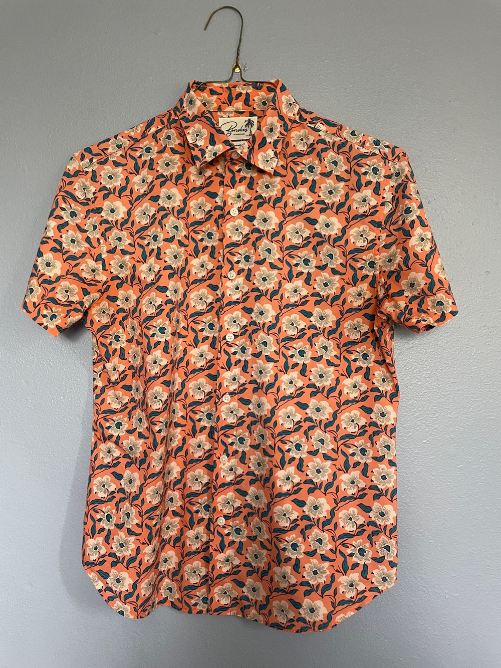 Bonobos Colorful Floral Short-Sleeve Button-Front Shirt size S